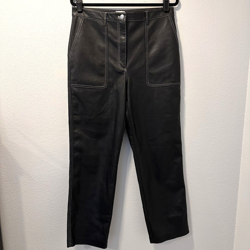 Aritzia Wilfred Size-12 Free Lucy Utility‎ Pant Black Vegan Leather $148